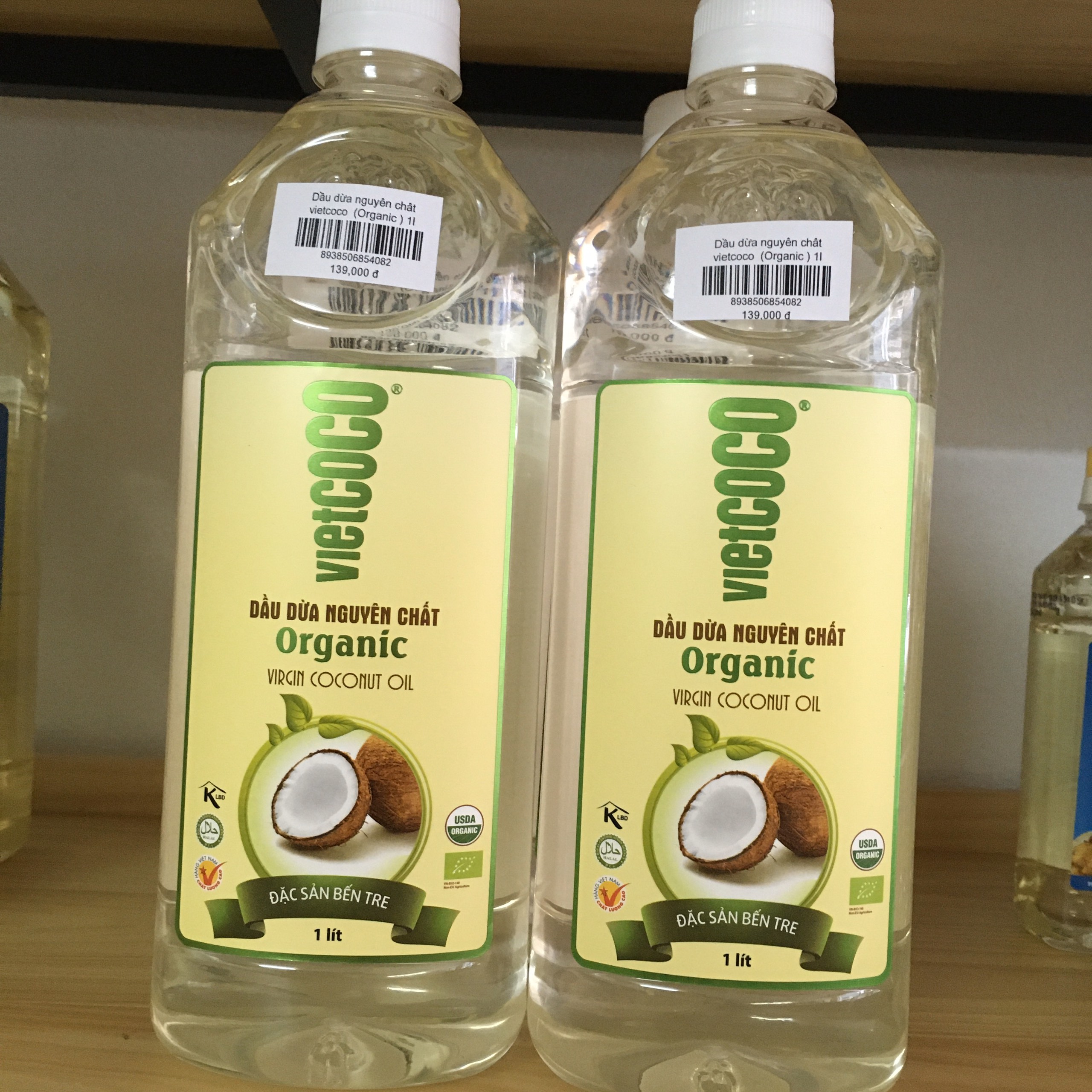Dầu dừa nguyên chất Organic Vietcoco chai PET 1 lít