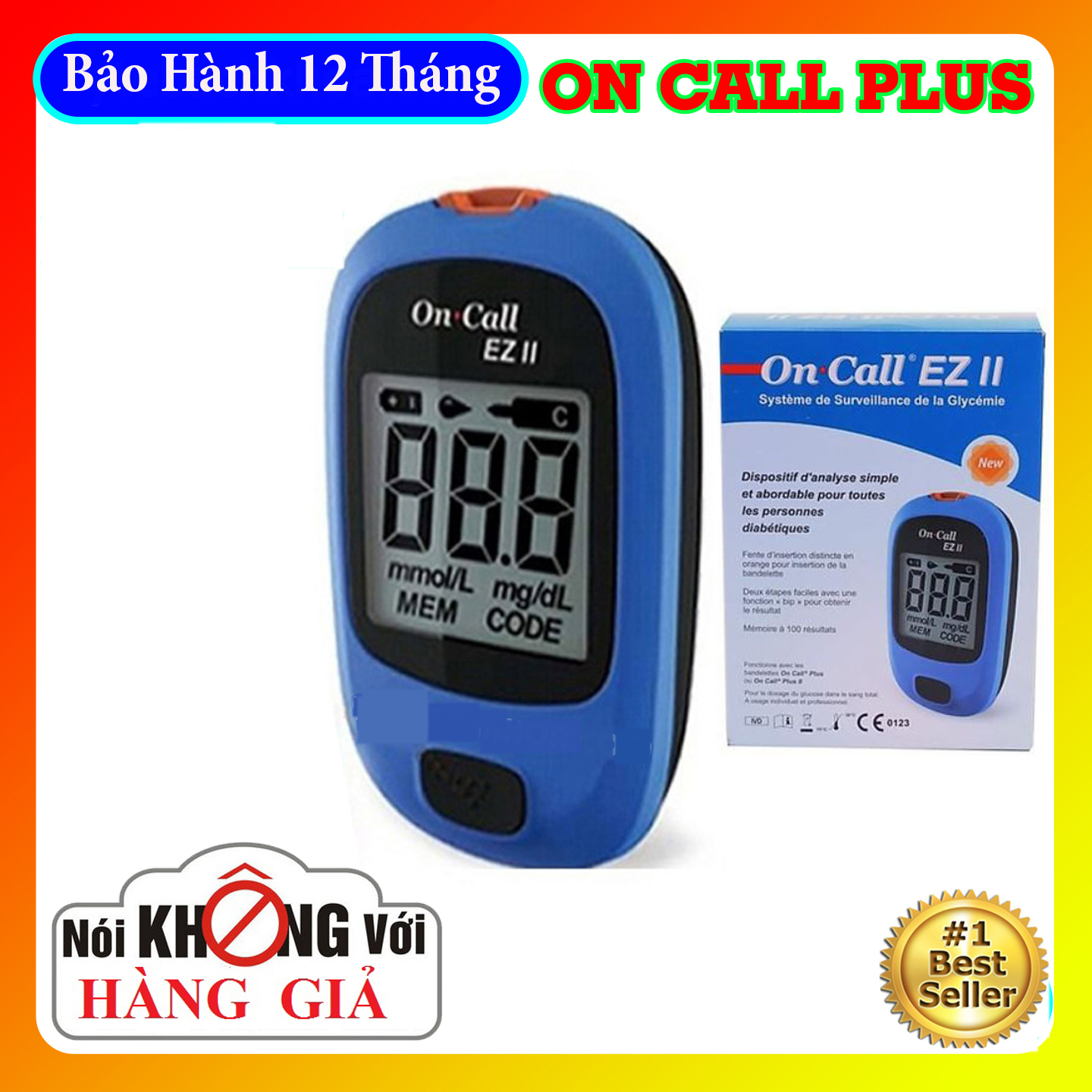 Máy Đo Đường Huyết On Call EZ II - Hàng Chuẩn Cao Cấp Công Nghệ Cảm Biến Sinh Học (Biosensor) - Kết Quả Đo Nhanh Chóng Chính Xác Và Tiện Dụng Cho Mọi Đối Tượng Thường Xuyên Kiểm Soát Nồng Độ Đường Huyết Tại Nhà.
