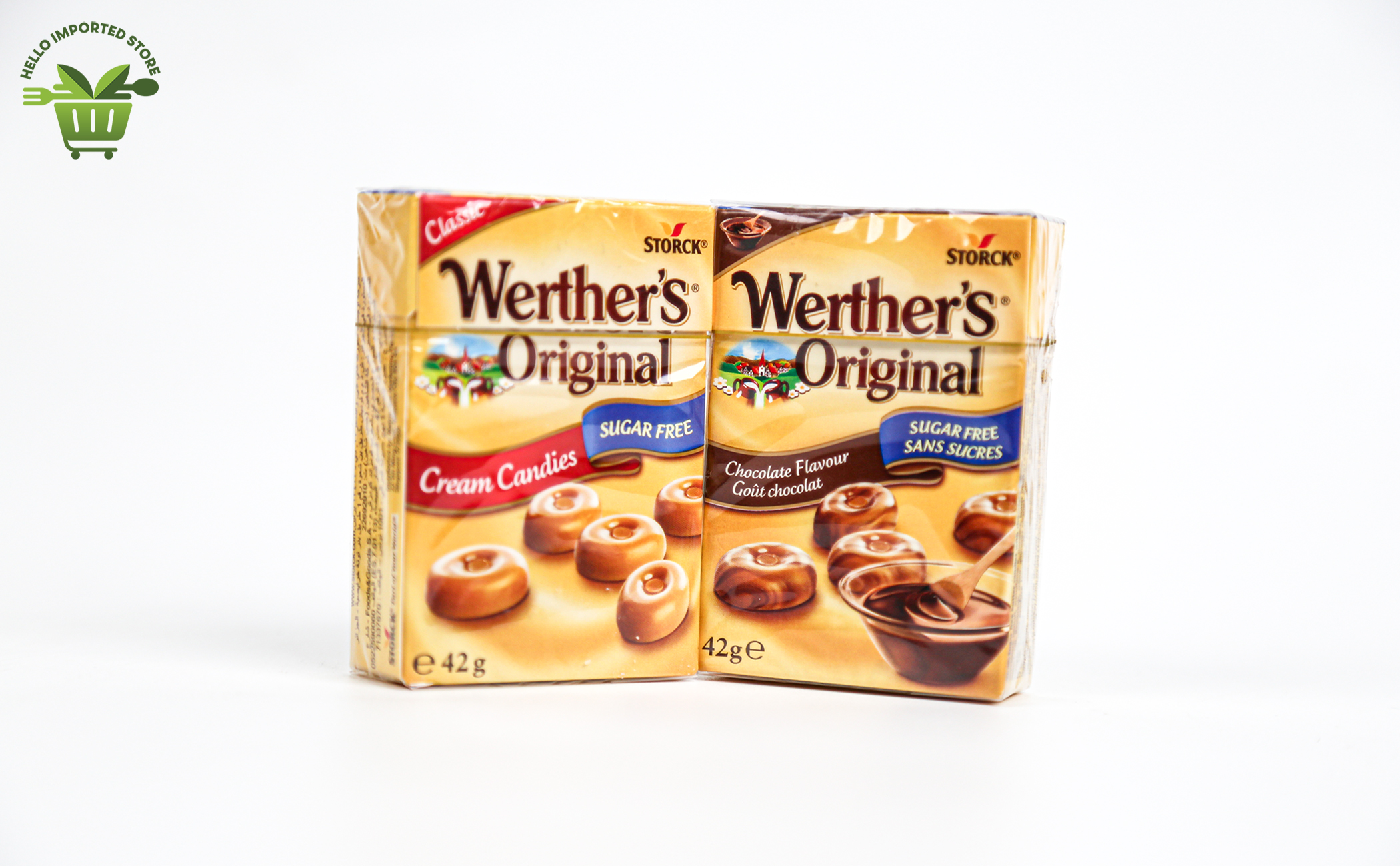 Kẹo Caramen Kem Sô-cô-la (không đường) - Werther's Original Chocolate Flavour Sugar Free 42g