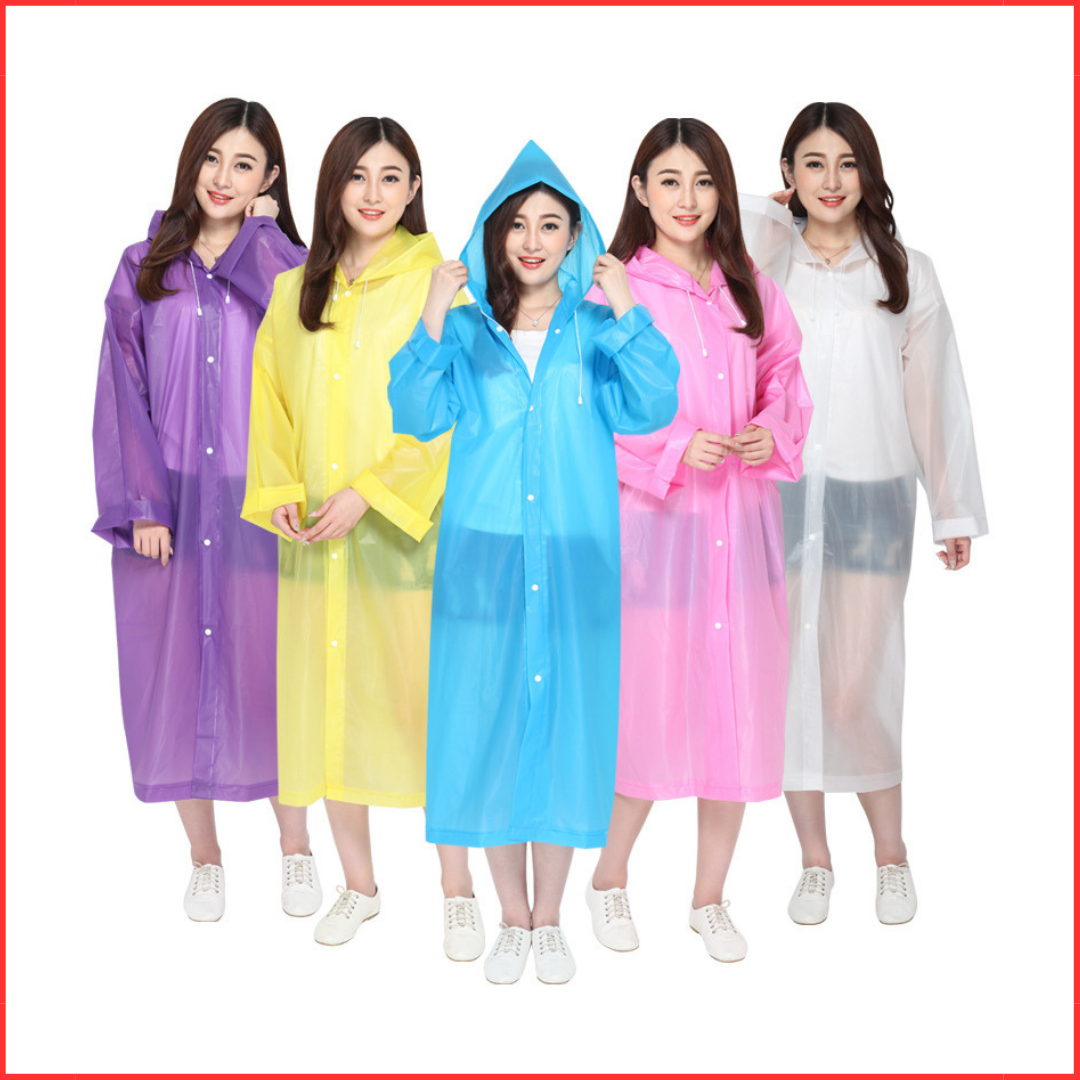 Áo Mưa Măng Tô Người Lớn, Áo Mưa Thời Trang khuy giữa chất liệu PEVA chống thấm nhiều màu siêu nhẹ