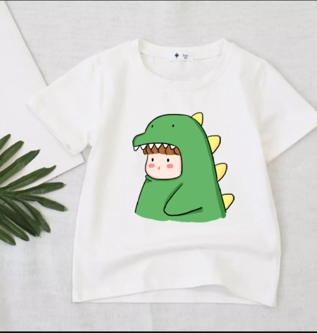 áo thun UNISEX chất vải cotton thông thoáng in hình khủng long xanh