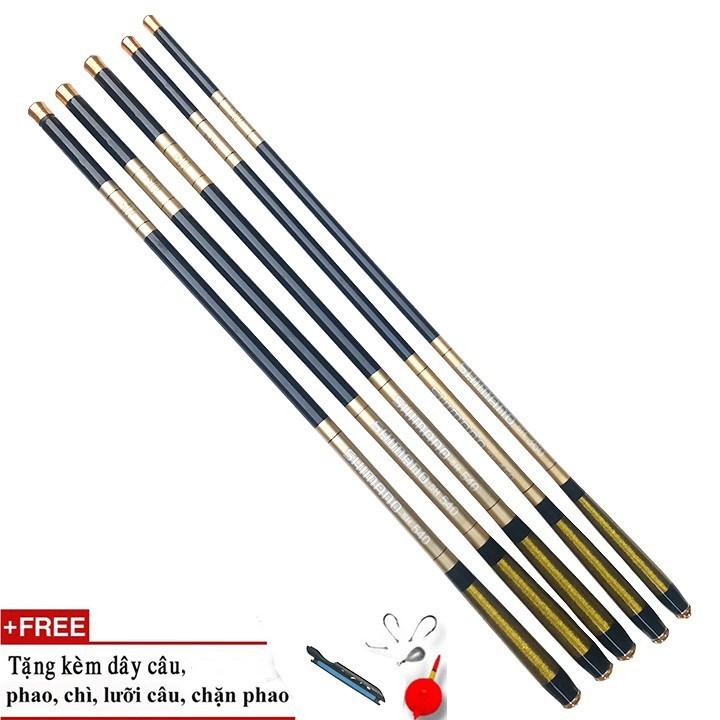 Cần câu tay shimano 5h cacbon cao cấp - cỡ: 3m6 - 4m5 - 5m4 - 6m3