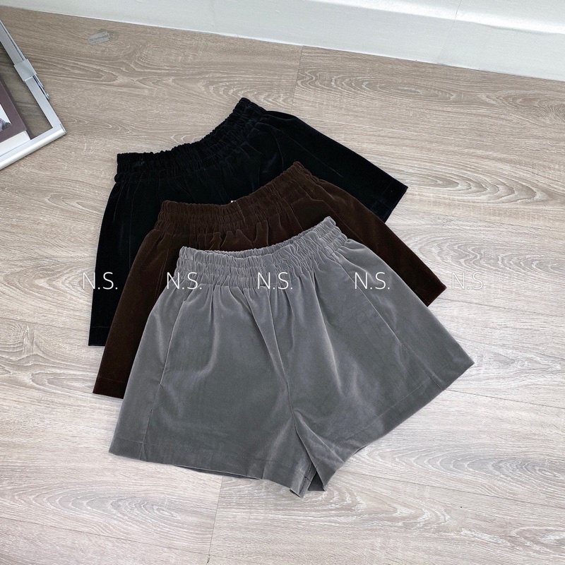Quần short phồng nhung cạp chun ms15572- 5fox