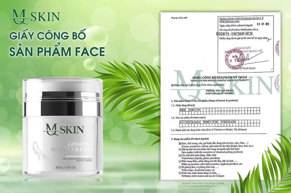 [ FREESHIP MAX ]Kem Face Nhân Sâm MQ Skin 300g