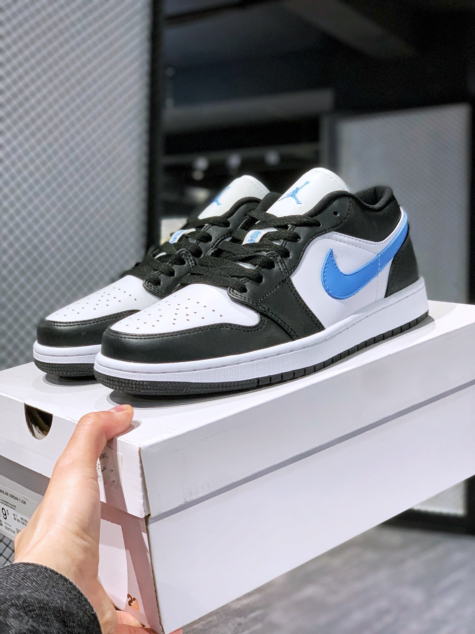 Nike air jordan 1 low black university blue white dc0774 041