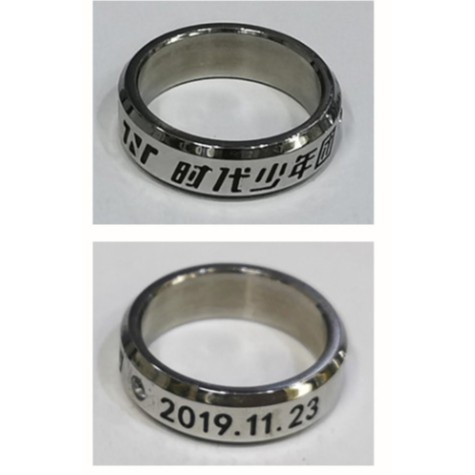 Nhẫn TNT nhóm nhạc THỜI ĐẠI THIẾU NIÊN ĐOÀN nam nữ đeo tay thép titan khắc chữ phụ kiện thời trang idol thần tượng