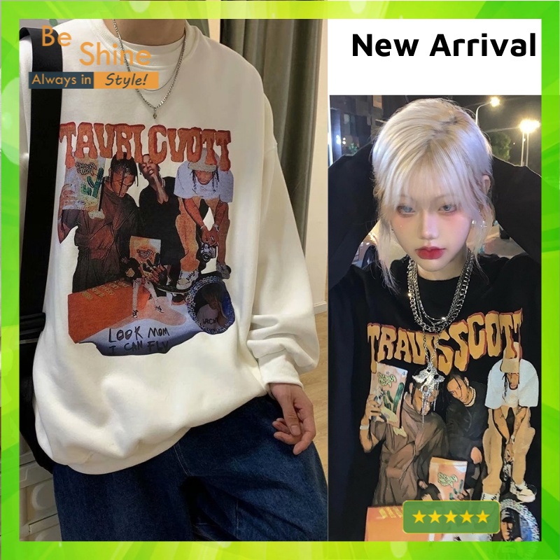 Áo sweater Travis Scott Unisex Form Rộng - Áo nỉ da cá dài tay thời trang Nam Nữ- In Hình Local Brand - Beshine Clothing