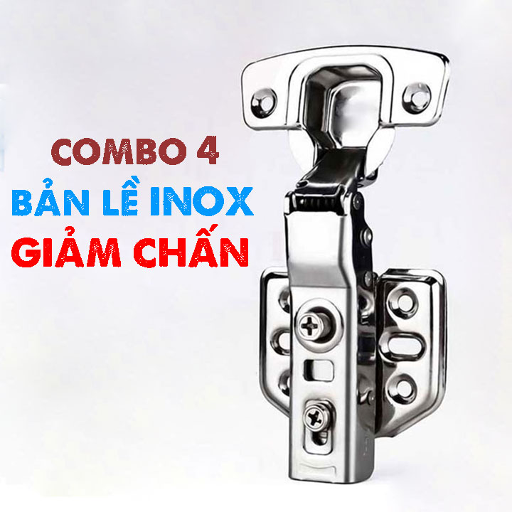 Combo 4 bản lề inox không gỉ Bản lề giảm chấn Bản lề cao cấp