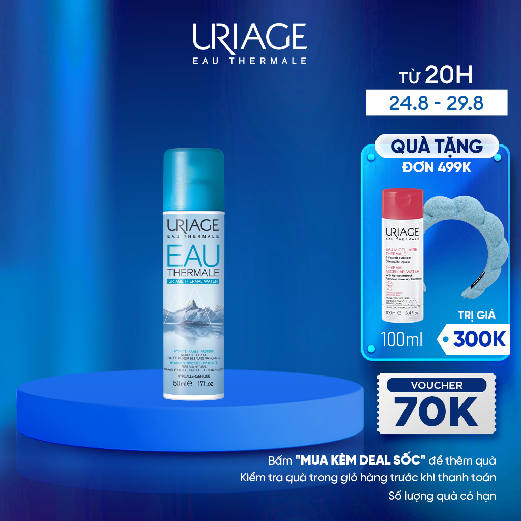 Xịt khoáng cấp ẩm cân bằng da URIAGE THERMAL WATER 50ml