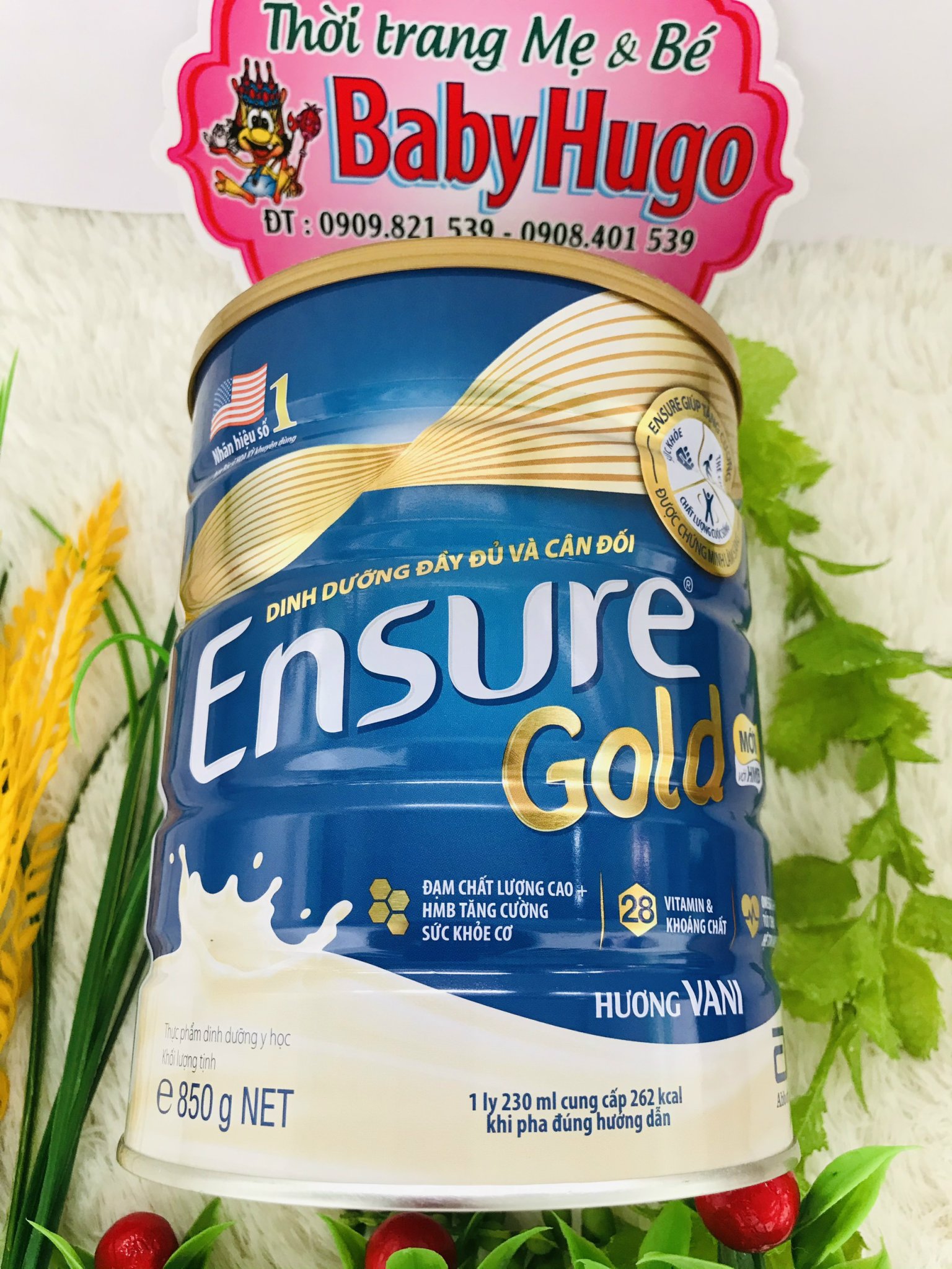 Sữa Abott Ensure Gold Hương Vani lon 850G
