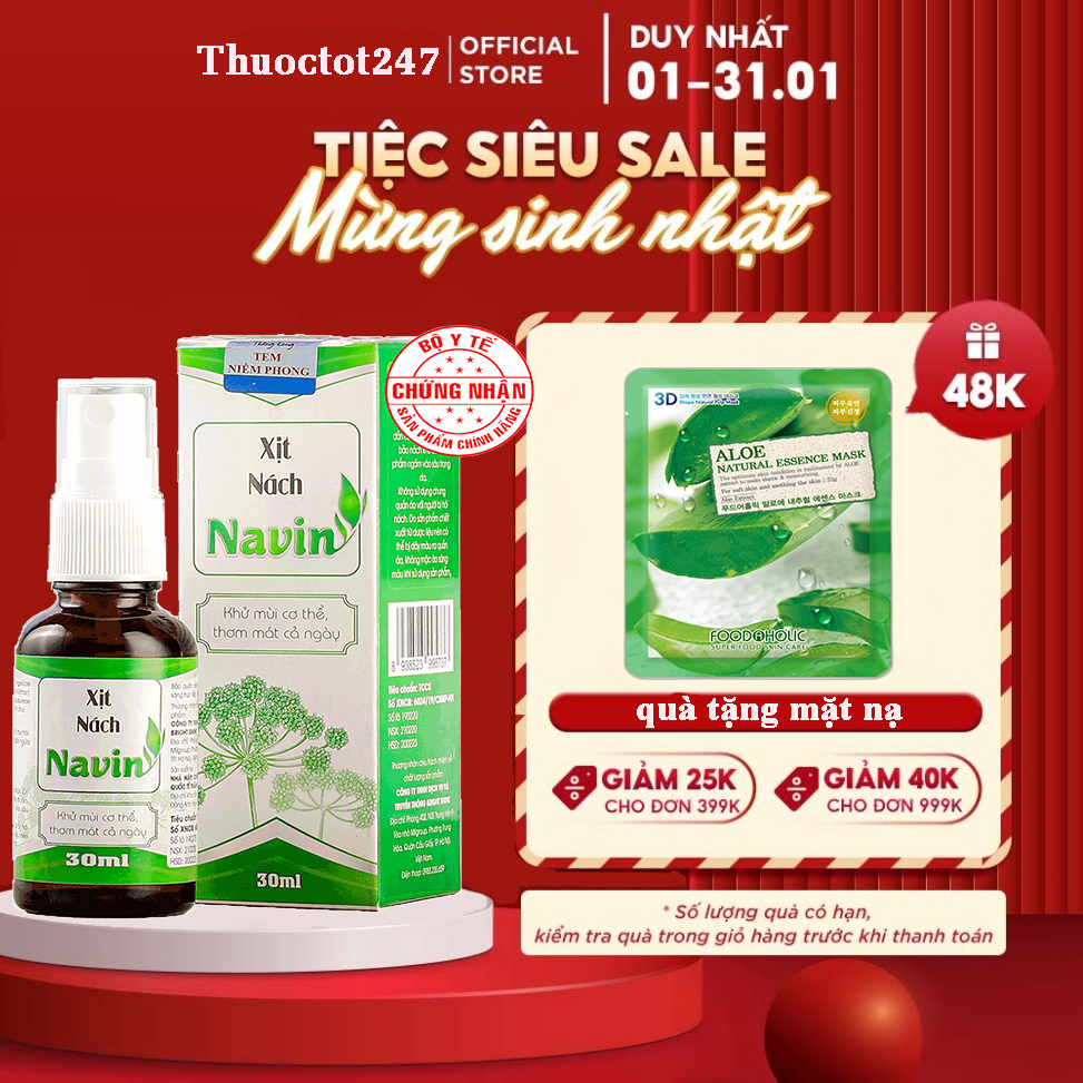 Xịt Nách Navin - Hết mùi dứt điểm - Khô thoáng vùng da dưới cánh tay