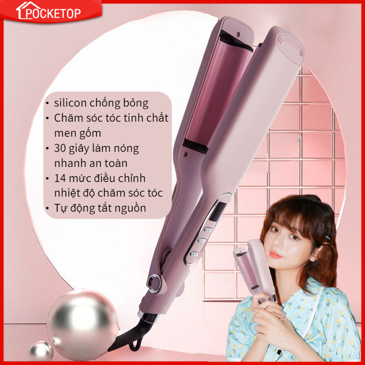 POCKETOP Trứng cuộn đầu thanh uốn sóng nước nữ tóc xoăn gợn sóng nẹp