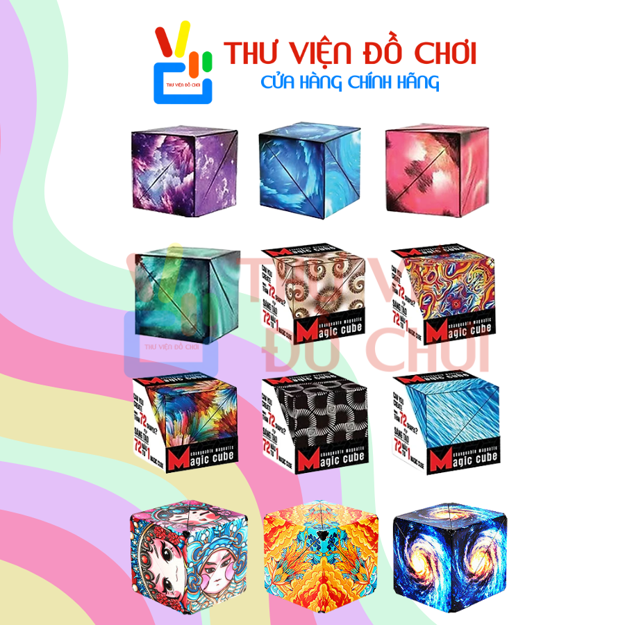 [SIÊU HOT] Khối Rubik biến hình - Magnetic Magic Cube - Rubic xếp hình hình học 3D - Thư Viện Đồ Chơi