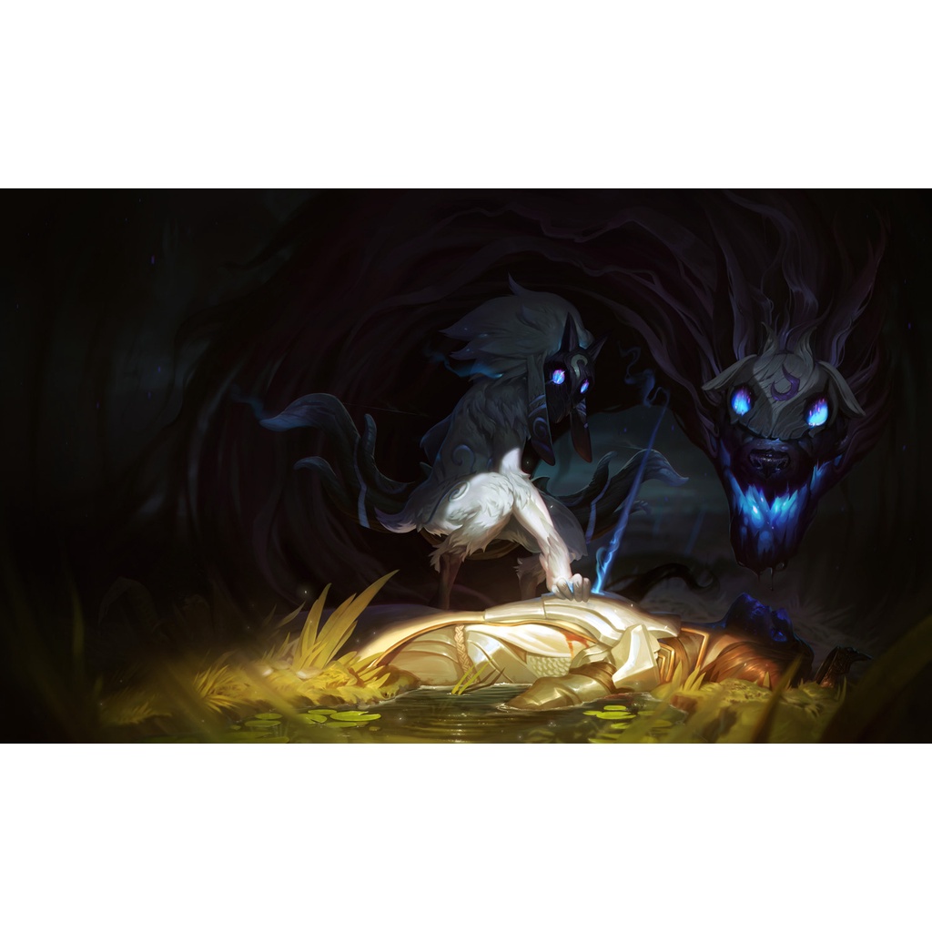 Poster A3, A4, A5 dán tường League of Legends, decal trang trí có keo KINDRED - Mẫu 1, nhận in theo yêu cầu