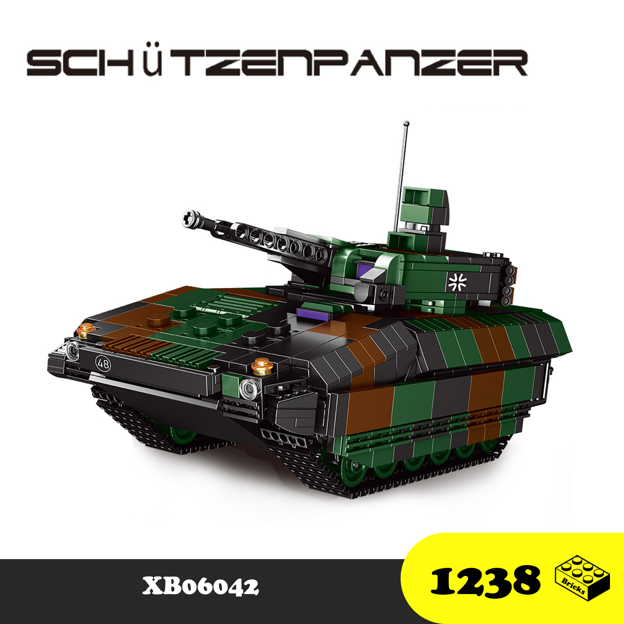 Đồ chơi Lắp ráp Xe Tăng Đức Schutzenpanzer, Xingbao XB06042 Xếp hình thông minh, Chất nhựa ABS an toàn, Sách hướng dẫn chi tiết