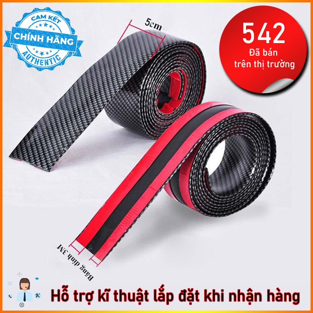 Cuộn 5 met nẹp cacbon trang trí cho xe ô tô