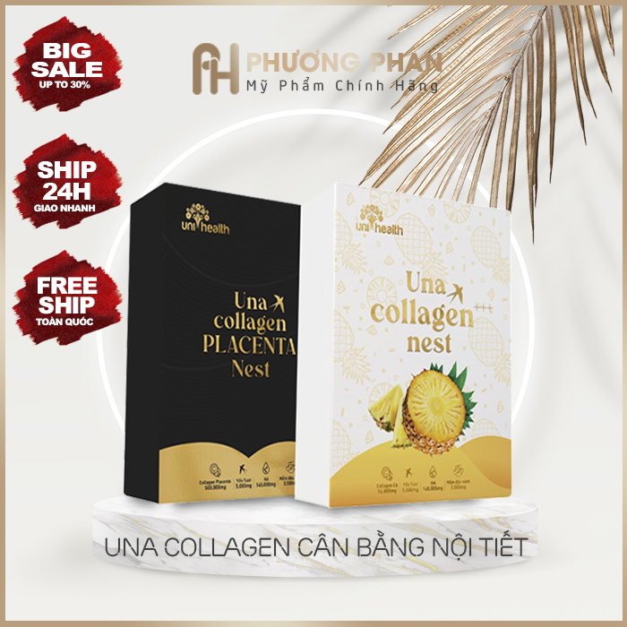 Nước Uống Bổ Sung Collagen Uni Health Una Collagen Nest - Hộp 28 Gói