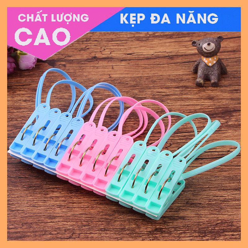 COMBO 12 móc treo móc kẹp treo giàn phơi quần áo, cố định đồ trên thanh phơi giá phơi đồ cho cả gia đình