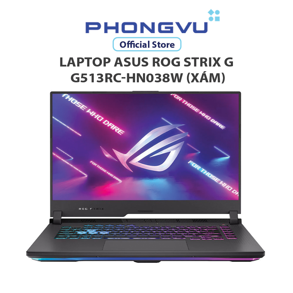 Máy tính xách tay/ Laptop Asus ROG Strix G G513RC-HN038W (AMD Ryzen 7 6800HS) (Xám) - Bảo hành 24 tháng