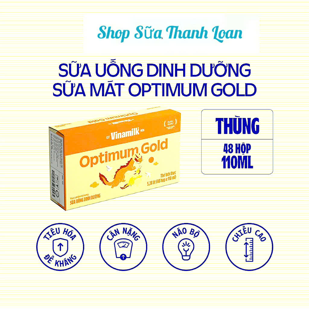 Thùng 48 hộp sữa bột pha sẵn vinamilk optimum gold 110ml.