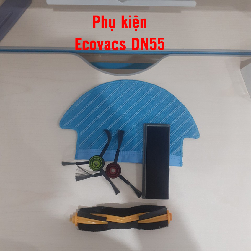 Bộ phụ kiện robot hút bụi Ecovacs Deebot DN55, khăn lau, lọc bụi, chổi.