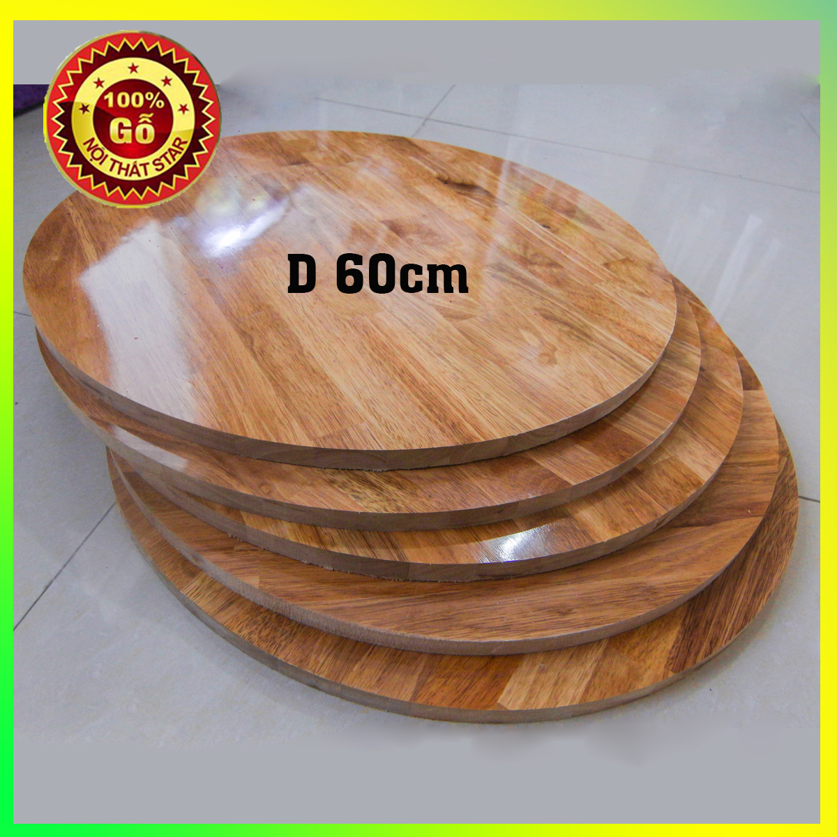 [100% Gỗ] Mặt bàn tròn-mặt bàn gỗ cao su-mặt bàn gỗ