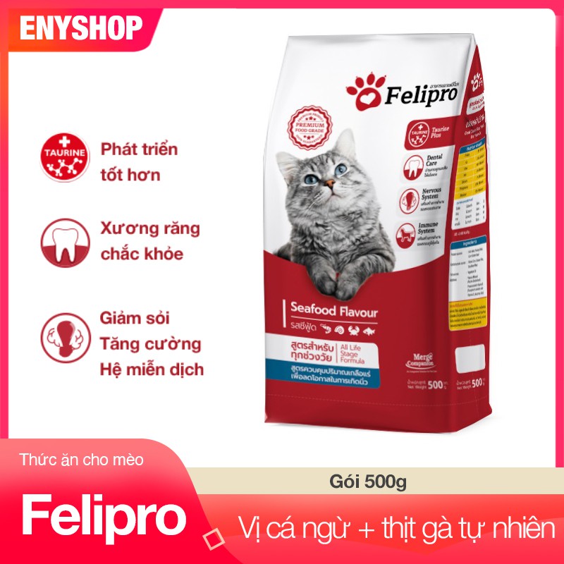 Túi ZIP 1 kg Hạt FELIPRO CHIẾT LẺ từ bao 8kg cho mèo hàng chính hãng Cty TT