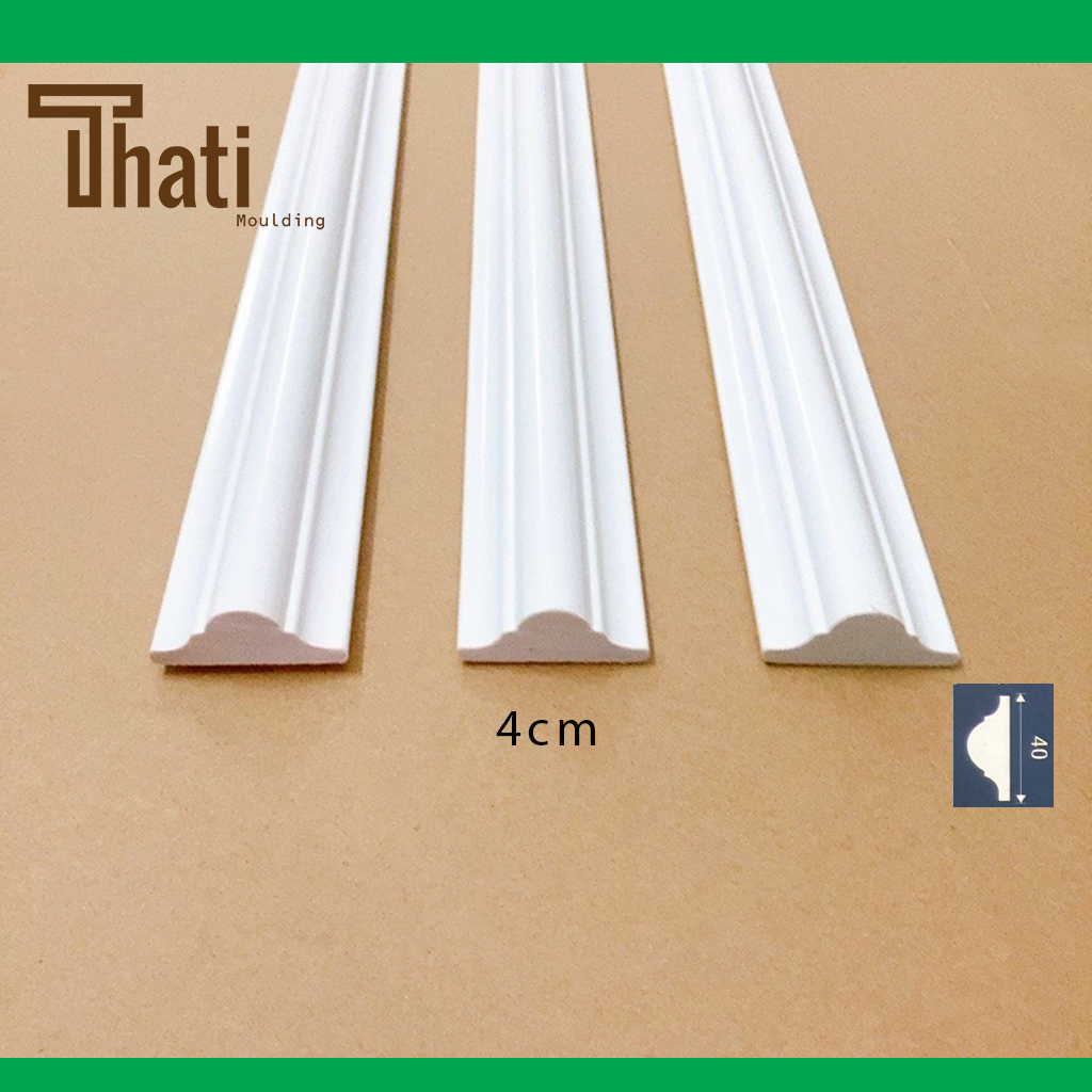 Phào chỉ tường, nẹp chỉ nhựa ps 4cm, trắng