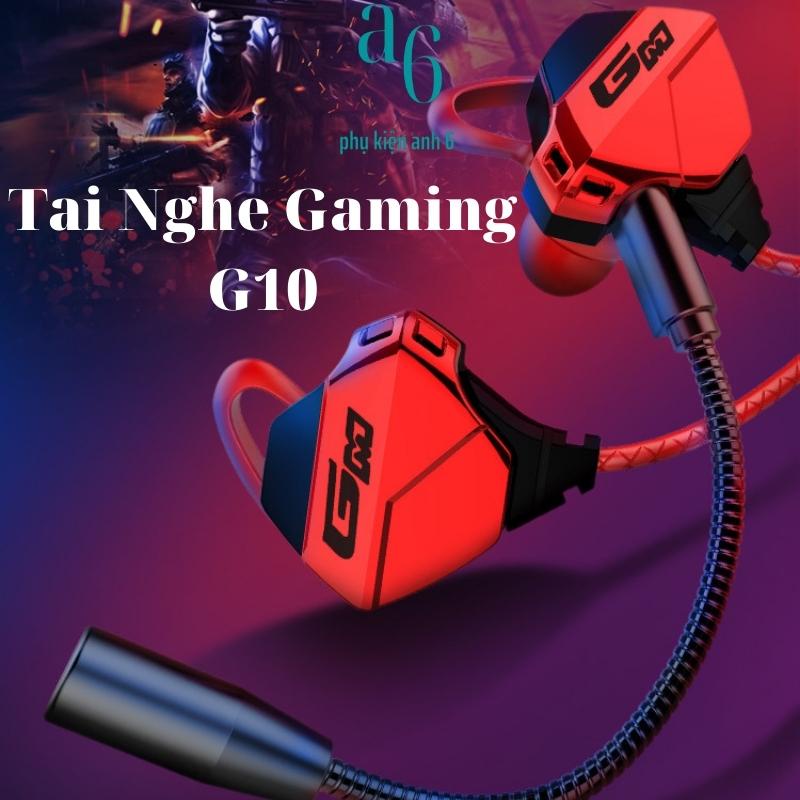 Tai nghe nhét tai gaming g10 siêu cấp siêu ngầu có mic rời - tặng full bộ phụ kiện