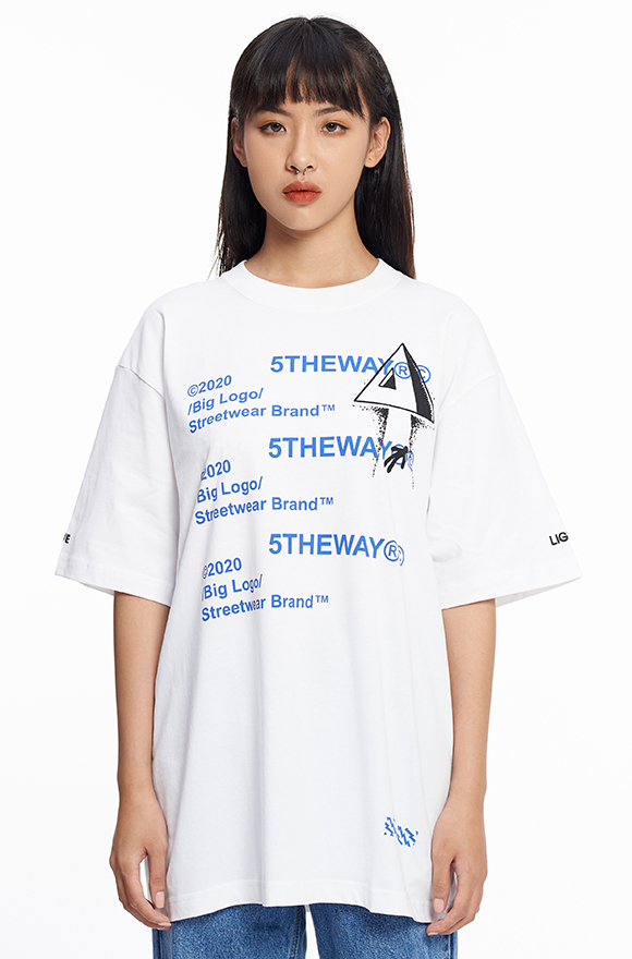 5theway® /true light/ new tee™ in white aka áo thun tay ngắn trắng.
