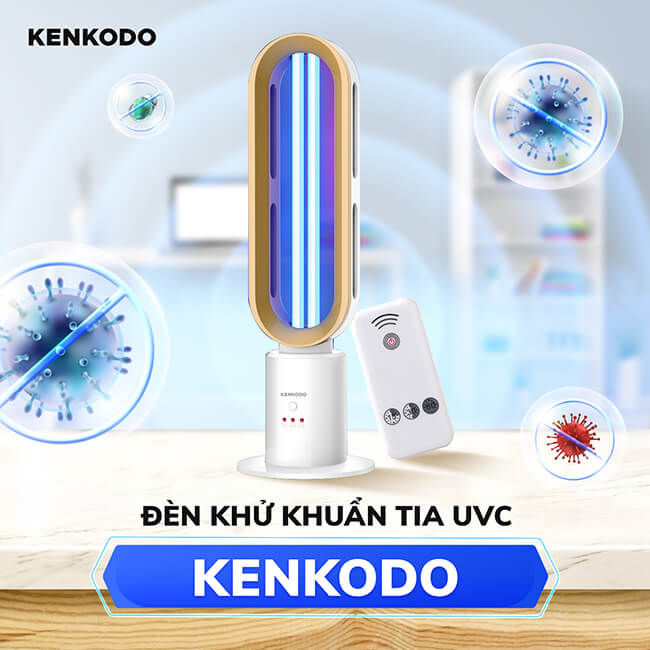 ĐÈN KHỬ KHUẨN TIA CỰC TÍM UV-C KK-19 TIỆT TRÙNG BỀ MẶT VÀ KHÔNG KHÍ, DÙNG CHO GIA ĐÌNH, KHÁCH SẠN, TRƯỜNG HỌC, PHÒNG KHÁM, BỆNH VIỆN, CHÍNH HÃNG KENKODO (SINGAPORE)