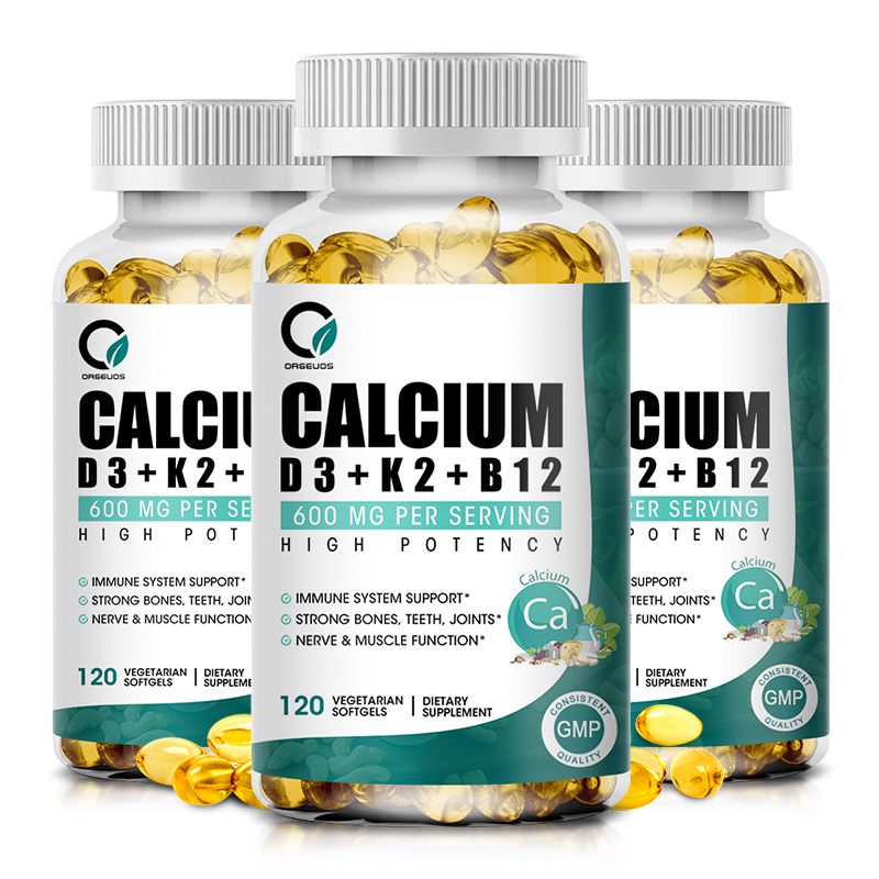 Viên nang canxi Vitamin D3 hỗ trợ sức mạnh xương, răng và hệ thống miễn dịch, bổ sung canxi Canxi cacbonat tự nhiên dễ hấp thụ cho phụ nữ và nam giới