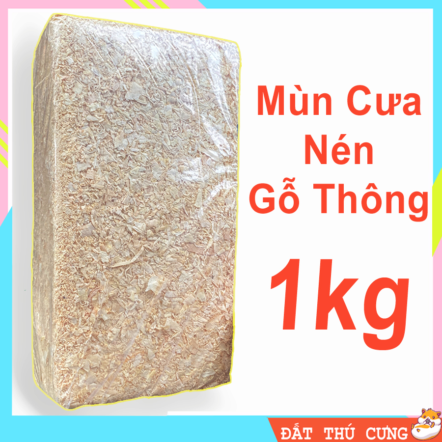 Mùn cưa nén 1kg gỗ thông tự nhiên rất ít bụi lót chuồng hamster