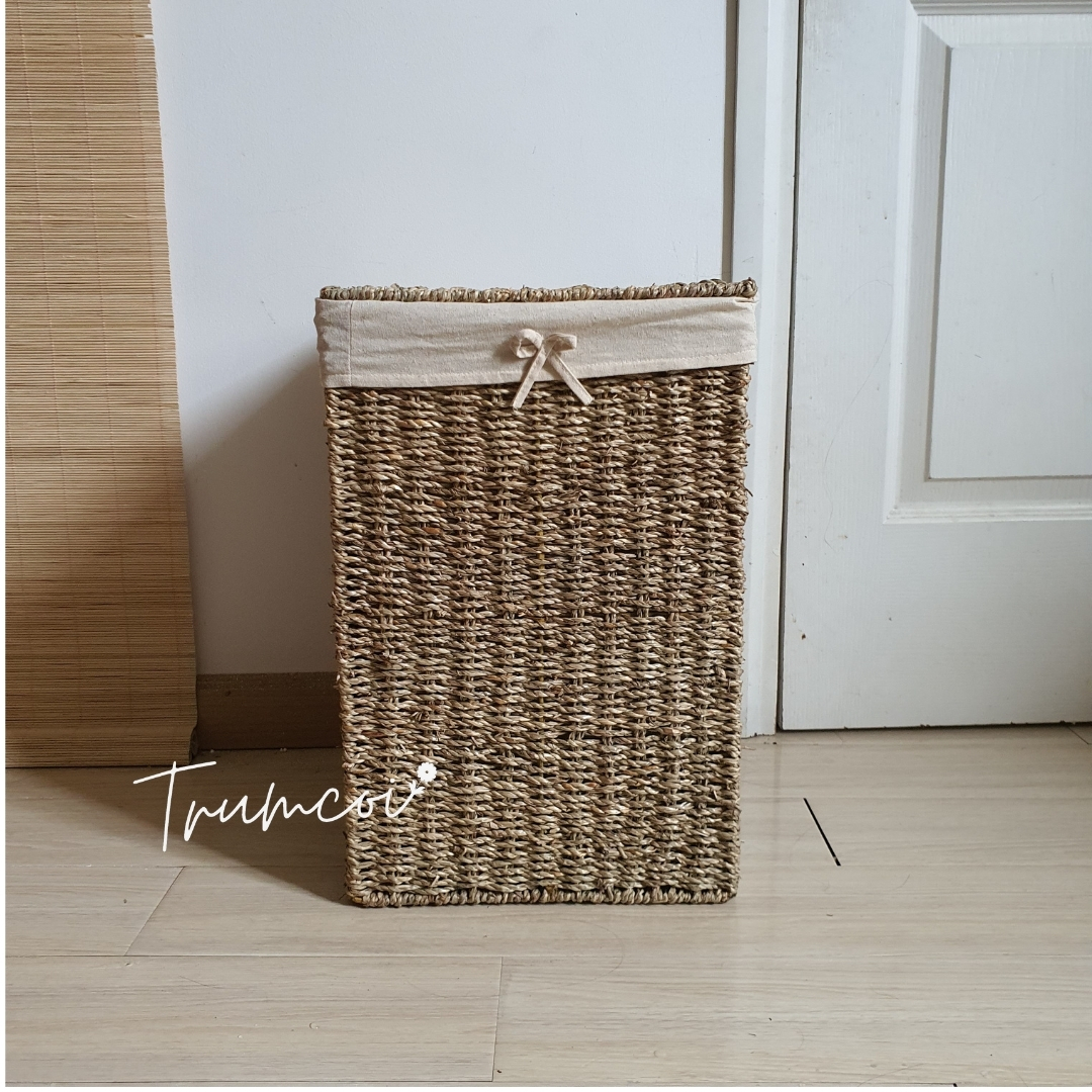 Thùng cói đựng quần áo giặt có nắp cỡ lớn/ Laudry basket