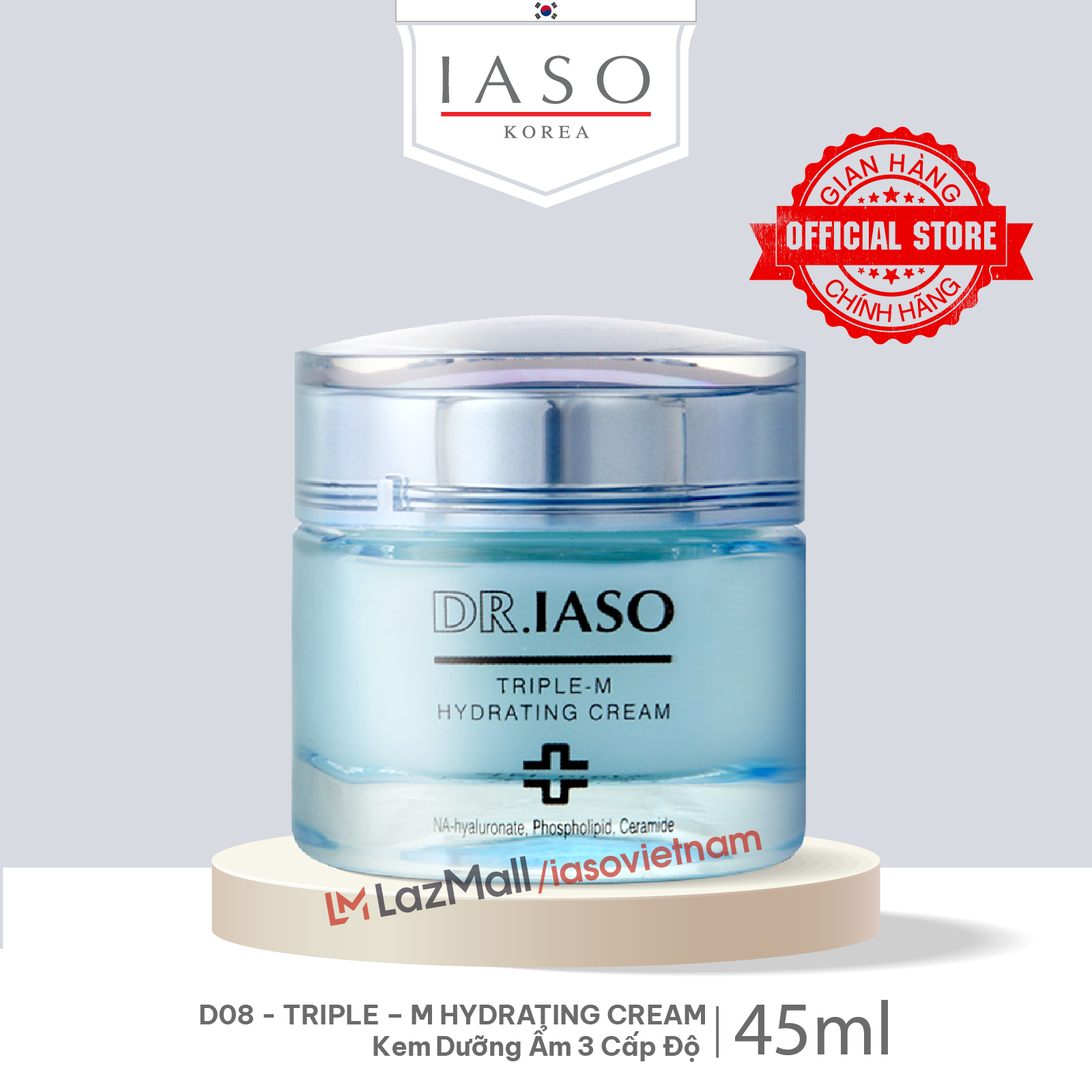 D08 kem dưỡng ẩm 3 cấp độ - triple-m hydrating cream 45ml - dr iaso