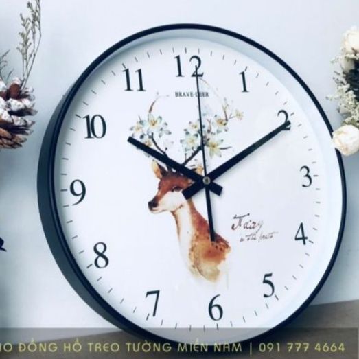 Đồng hồ treo tường kim trôi , Đồng hồ trang trí decor Qhouse đường kính 30cm phong cách Bắc Âu hiện đại