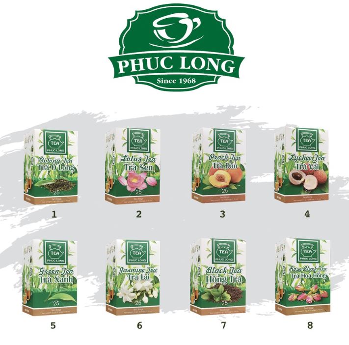 Trà túi lọc phúc long hộp 2g x 25 gói