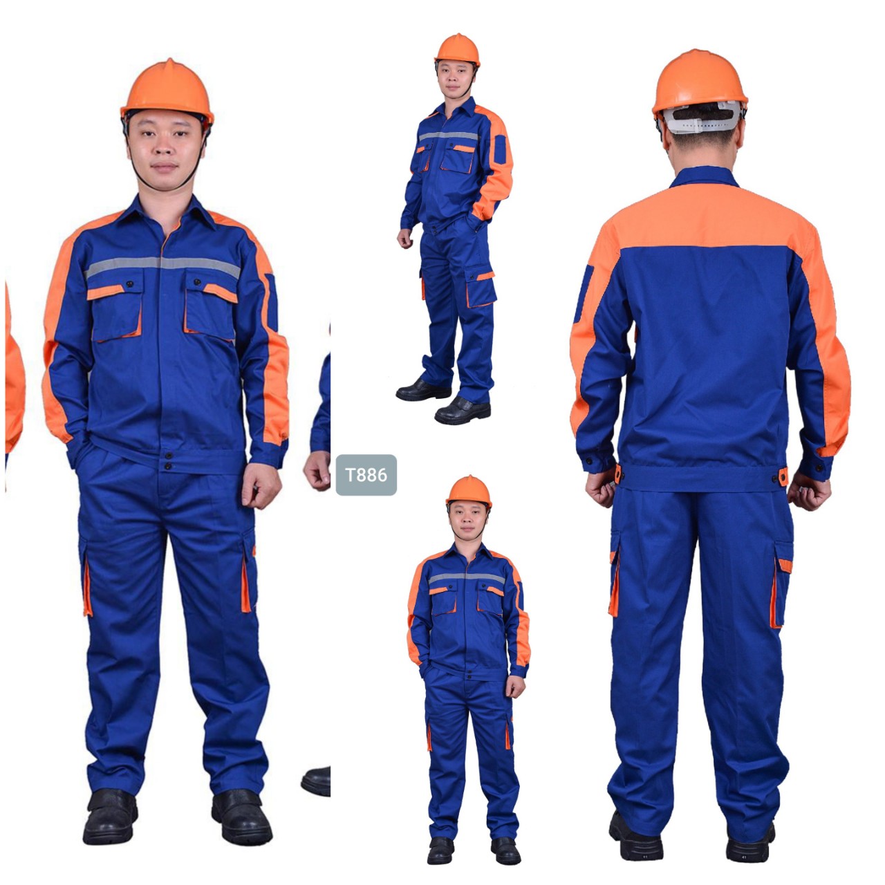 Quần Áo Bảo Hộ Lao Động - Vải Kaki Hàn Quốc, phối mầu, quần túi hộp, vải 60% là thành phần cốt tông, hàng đủ sai, đủ cớ, có hỗ trợ in thêu logo với số lượng lớn