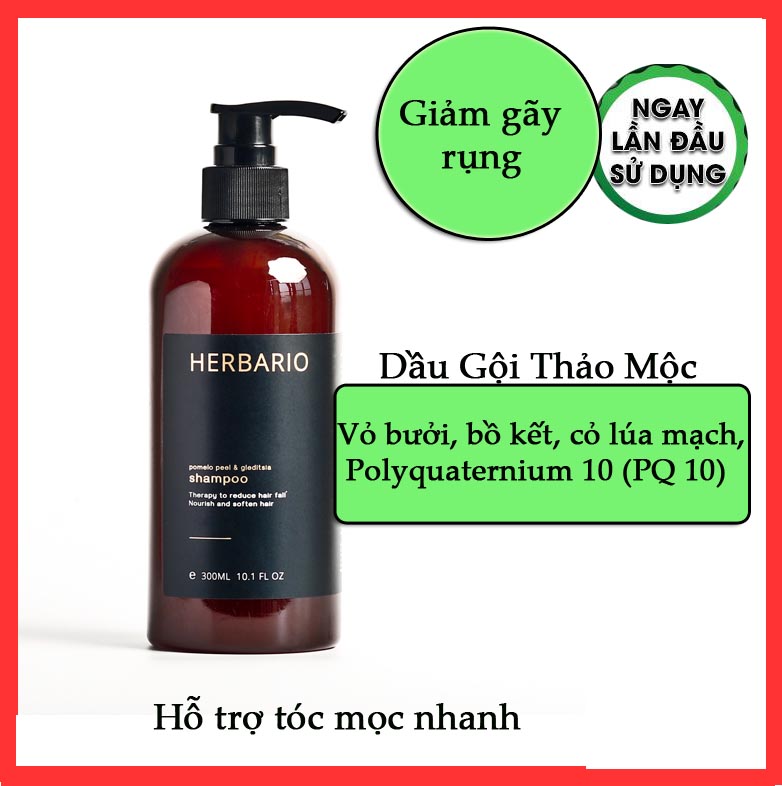 [HCM]Dầu gội vỏ bưởi & Bồ Kết Herbario 300ml giúp giảm rụng tóc kích thích mọc tóc giúp tóc luôn chắc khỏe suôn mượt mền mại