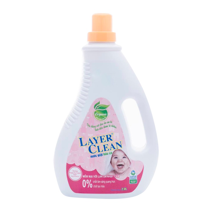 Nước giặt hữu cơ Layer Clean hương poppy coach, nước giặt quần áo an toàn cho trẻ em 2L