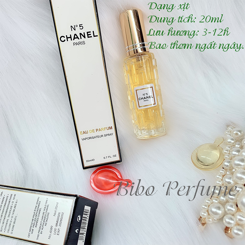 [HCM]NƯỚC HOA NỮ CHIẾT PHÁP 20ML MÙI No.5 LƯU 3-12H