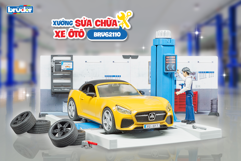 Đồ chơi bruder dạng mô hình theo tỷ lệ thu nhỏ tỷ lệ 1:16 dịch vụ sửa xe - mã bru62110