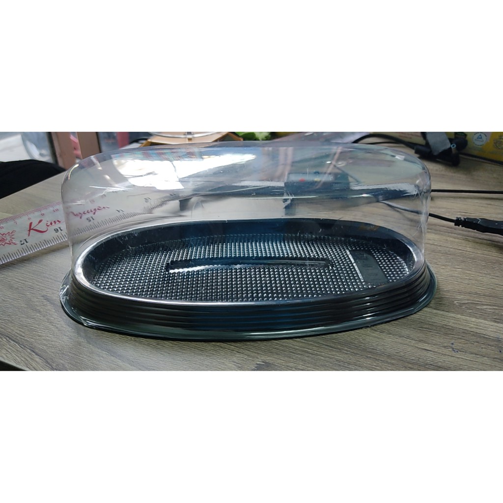 100 hộp nhựa hd - bl-01 oval đen dùng 1 lần hd - bl-01 20 cm x 9.5 cm x 7 cm