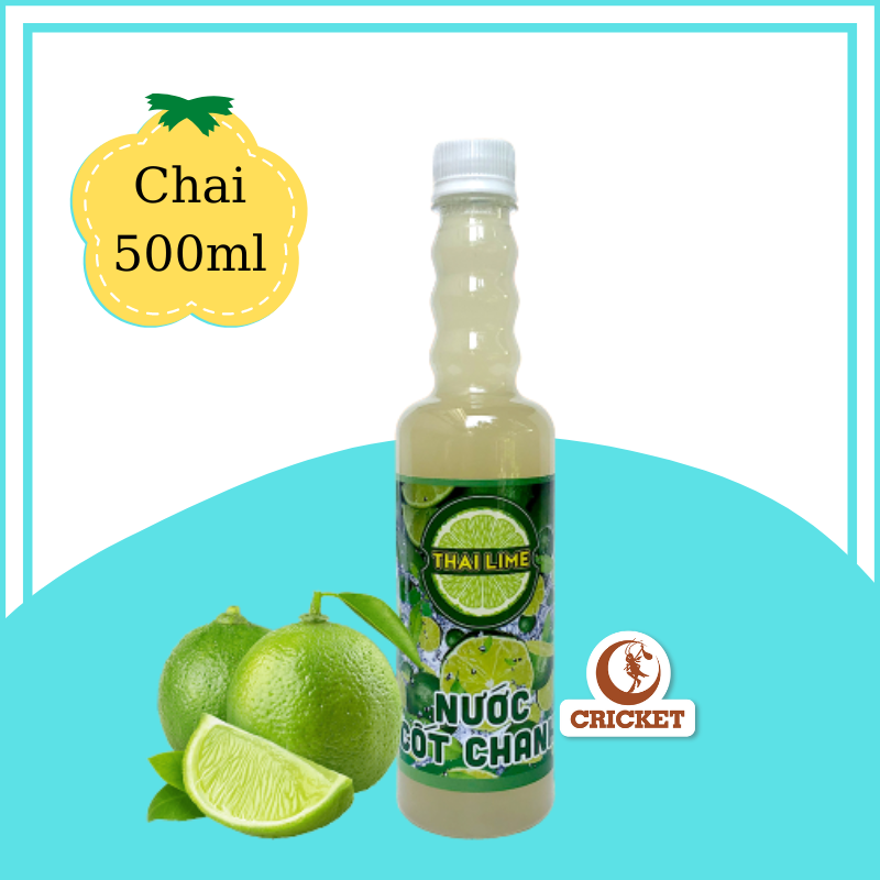 Nước Cốt Chanh Tươi Không Đường Chai 500ml - Nước chanh giải khát bổ sung vitamin cho cơ thể