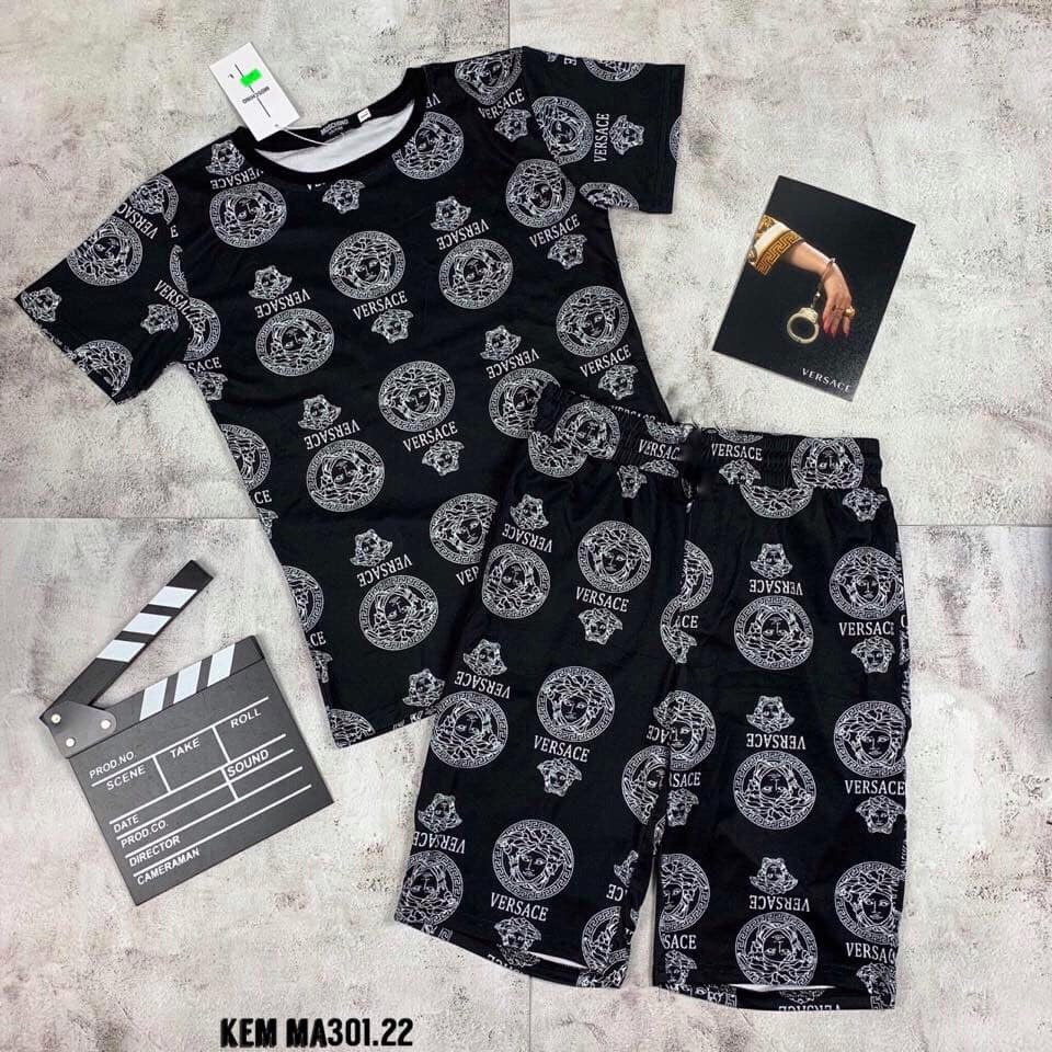 Sét Bộ Thể Thao Nam, Bộ Quần Áo Thun Nam Cổ Tròn Tay Lỡ In 3D Dày Dặn chất liệu thun lạnh mềm mịn hàng Full Size - Thời Trang BiBi Fashion - BN37