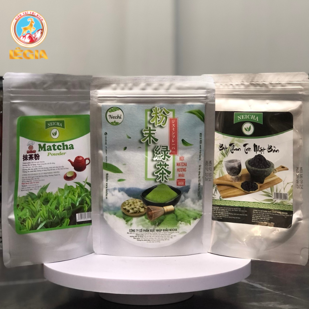 Bột Matcha/Bột Than Tre/Bột Trà Xanh Neicha Đài Loan mũ trắng 100GR/ NGUYÊN LIỆU PHA CHẾ ĐỒ UỐNG thơm ngon hảo hạng