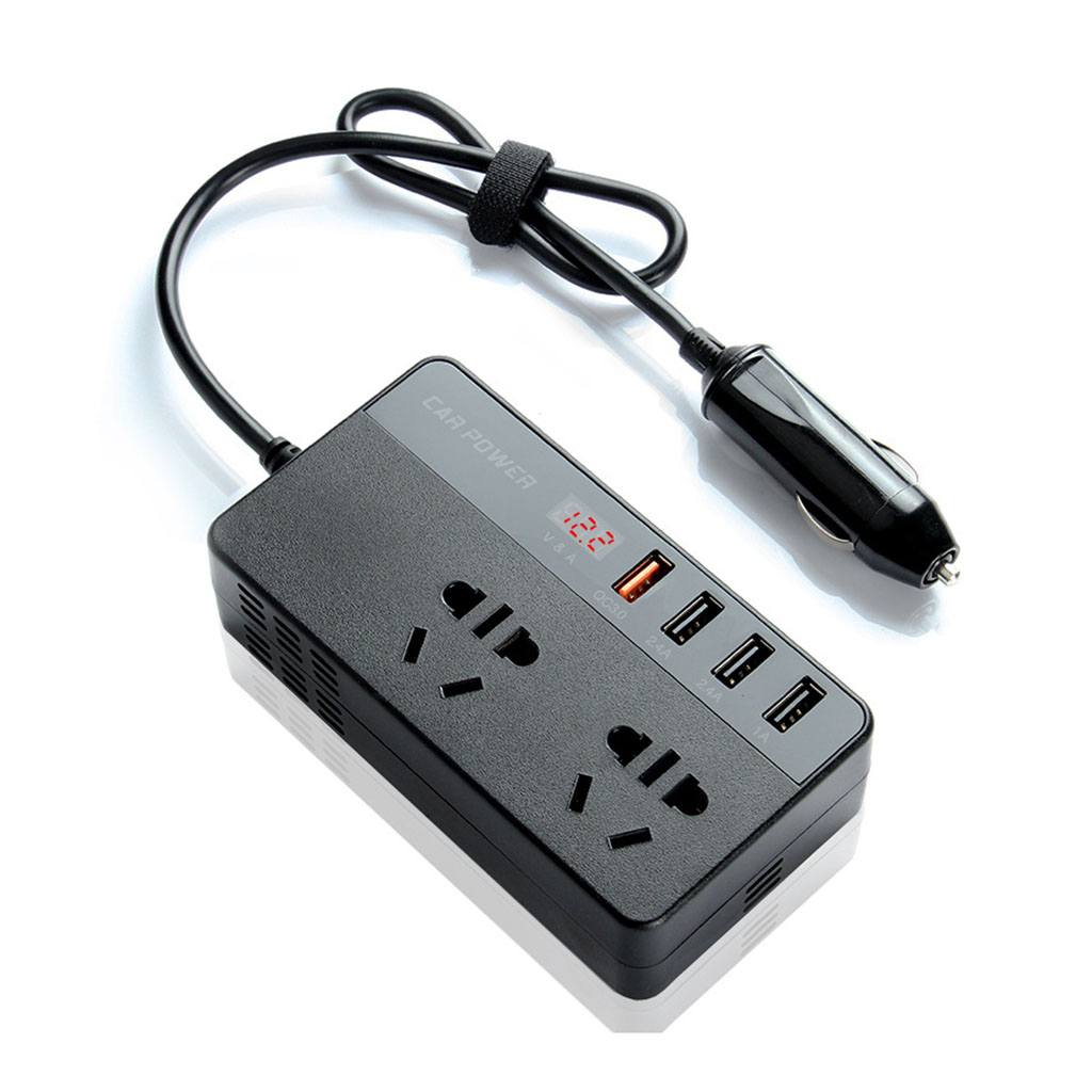 Bộ chuyển đổi điện một chiều ô tô dc 12/24v sang xoay chiều ac 220v công suất 200w car inverter