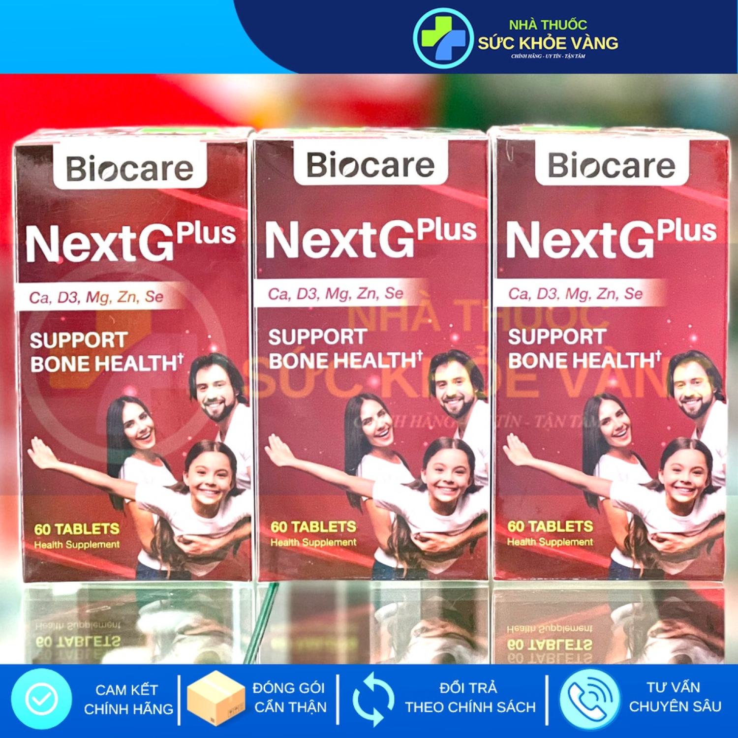 BIOCARE NEXTG PLUS - Viên Uống Bổ Sung Canxi và Vitamin, Khoáng Chất, Giúp Xương và Răng Chắc Khỏe, 