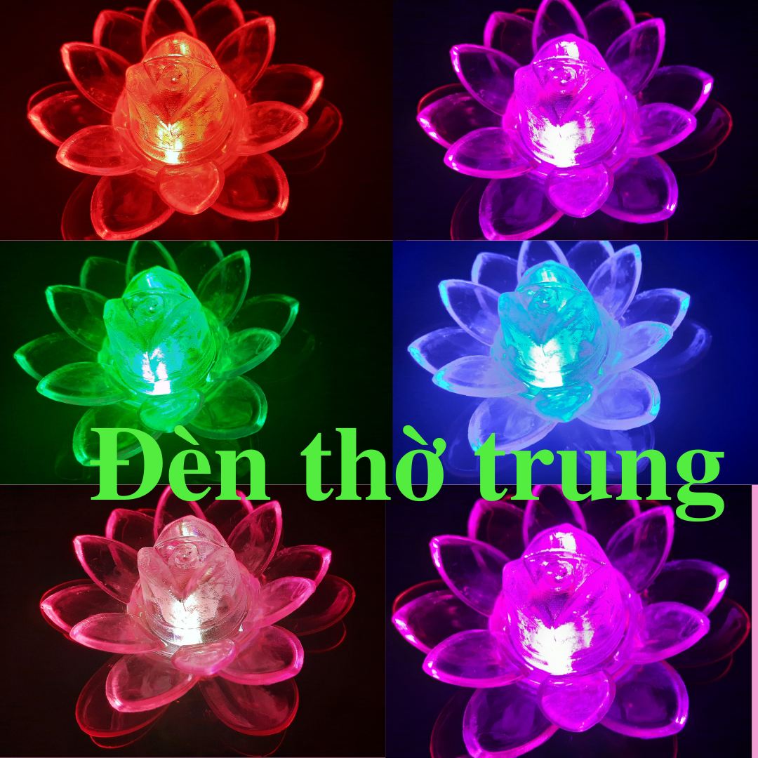 [FreeshipMAX] [1 CẶP] Đèn thờ hoa sen, đèn thờ cúng hoa sen đủ màu các loại - 1 ĐỔI 1 TRONG VÒNG 7 NGÀY