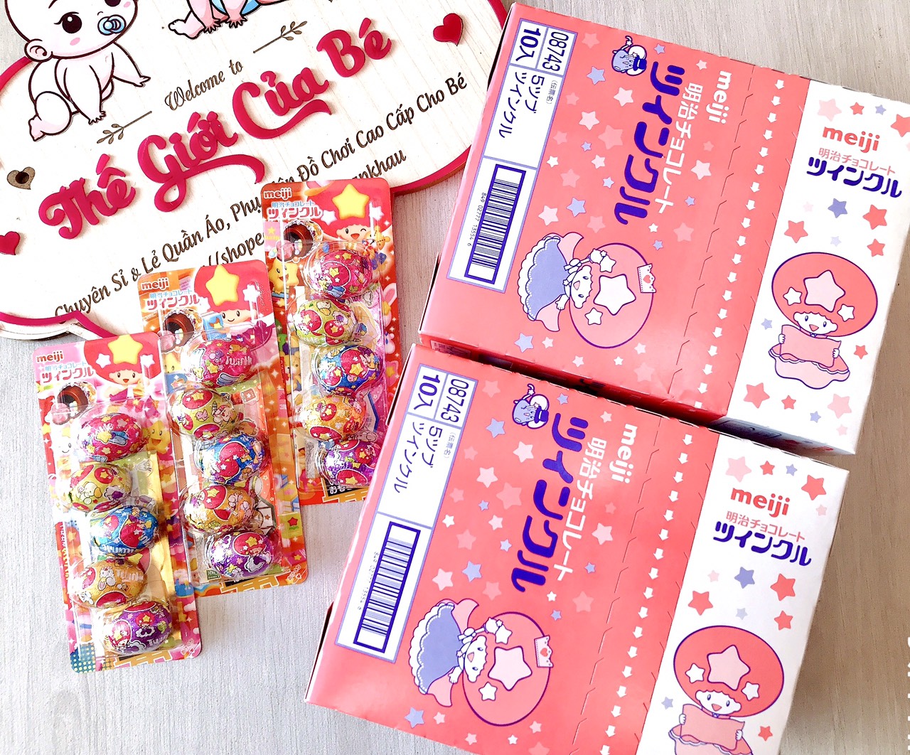 Hộp 10 vỉ kẹo socola meiji twinkle nhật bản